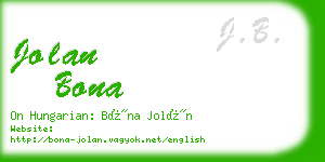 jolan bona business card